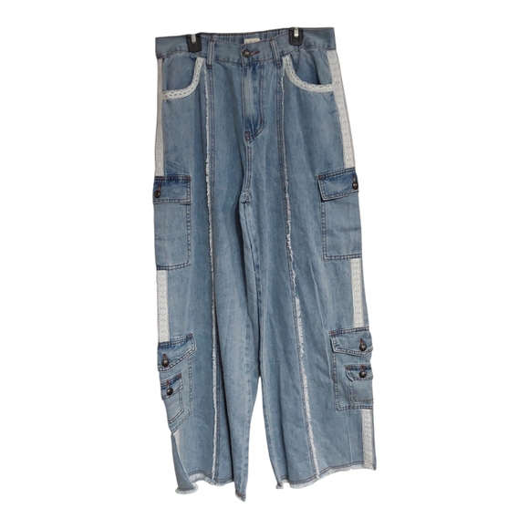 POL New Blue Denim Cargo Pants - Picture 3 of 7